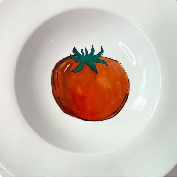 Crate & Barrel Tomato 5 Piece Pasta Serving Bowl & 4 Individual Pasta Bowls - Picture 10 of 15